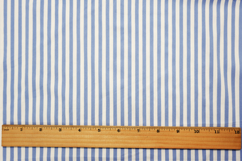 Blue-White Famous Maker Cotton Nylon Stretch Stripe Woven Fabric