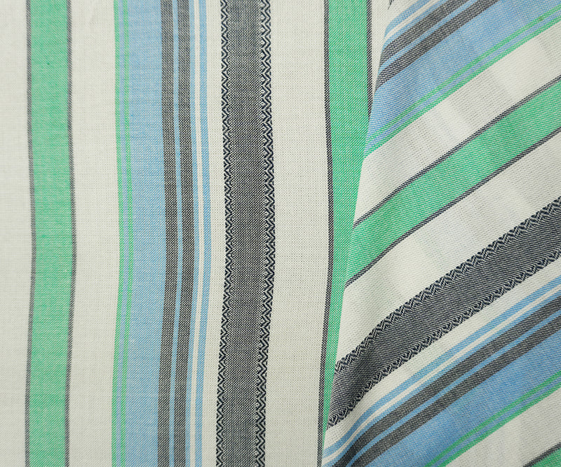 Blue-Green-Multi Famous Maker Rayon Stripe Dobby Woven Fabric