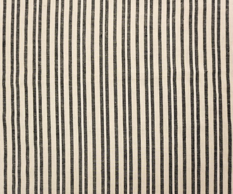 Black-Ivory Famous Maker Cotton Linen Stripe Slub Woven Fabric