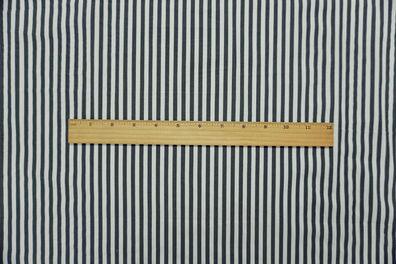 Black-White Famous Maker Cotton Nylon Stretch Stripe Woven Fabric