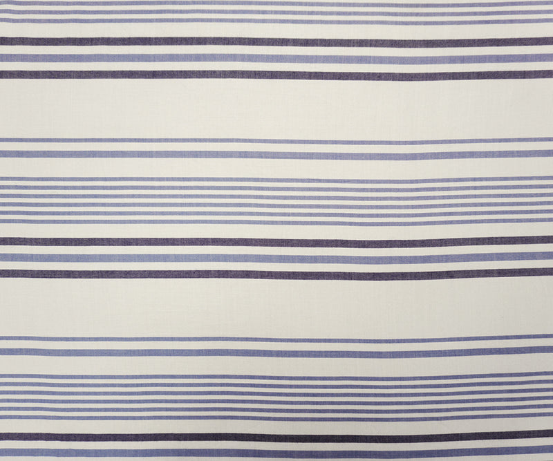 Blue-White Rayon Famous Maker Stripe Twill Woven Fabric