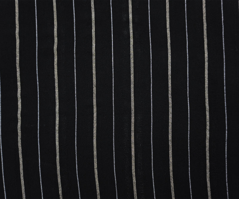 Black-White Famous Maker Rayon Stripe Crepon Dobby Woven Fabric