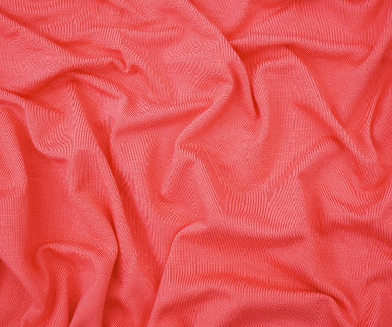 Coral Pink Bamboo Solid Stretch Jersey Knit Fabric