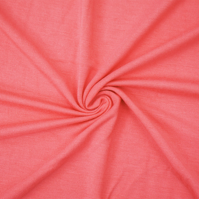 Coral Pink Bamboo Solid Stretch Jersey Knit Fabric