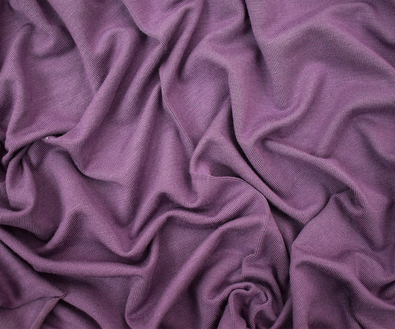 Purple Bamboo Solid Stretch Jersey Knit Fabric