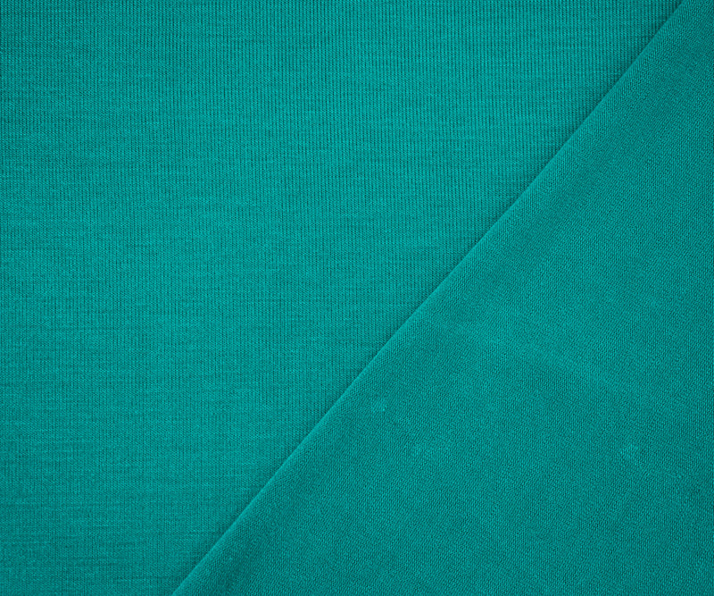 Turquoise Bamboo Solid Stretch Jersey Knit Fabric