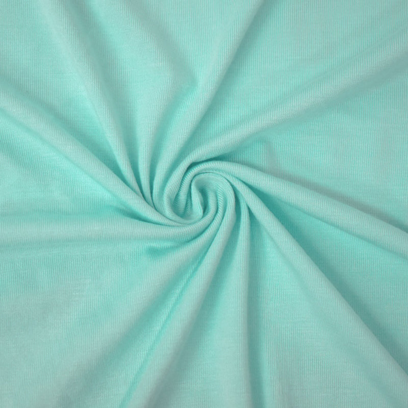 Pastel Aqua Blue Bamboo Solid Stretch Jersey Knit Fabric