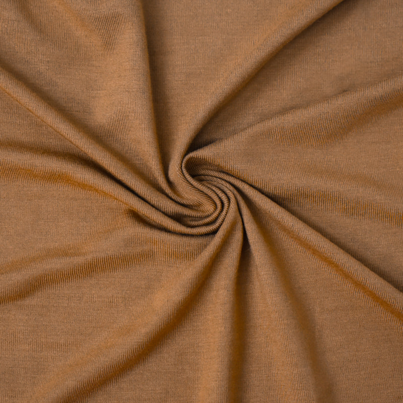 Brown Bamboo Solid Stretch Jersey Knit Fabric