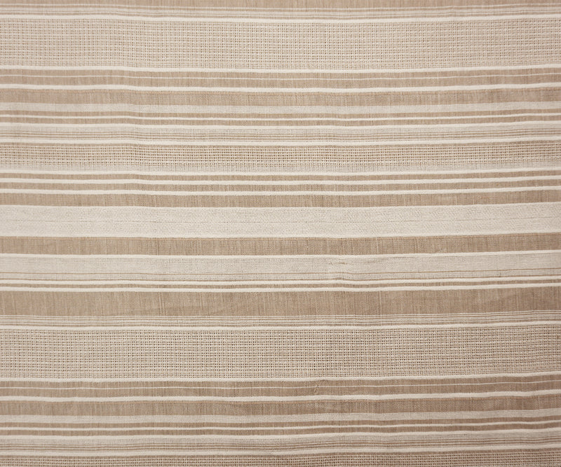 Beige-White Cotton Stripe Dobby Woven Fabric