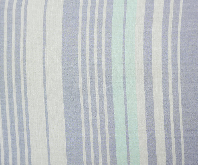 Blue-Teal-Multi Cotton Stripe Gauze Woven Fabric