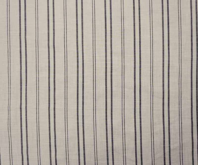 White-Black Cotton Stripe Voile Woven Fabric