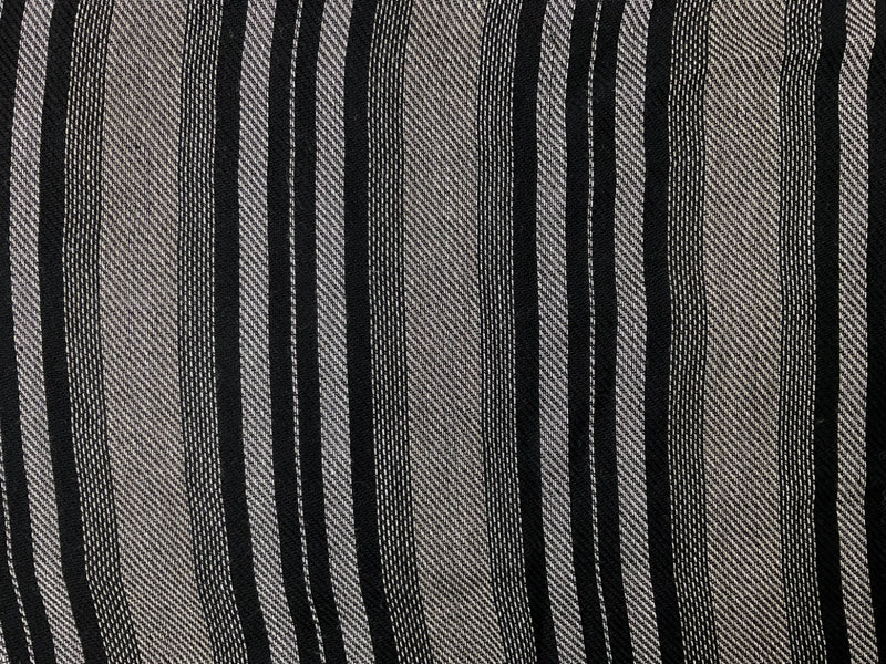 Black-White Rayon Stripe Twill Woven Fabric
