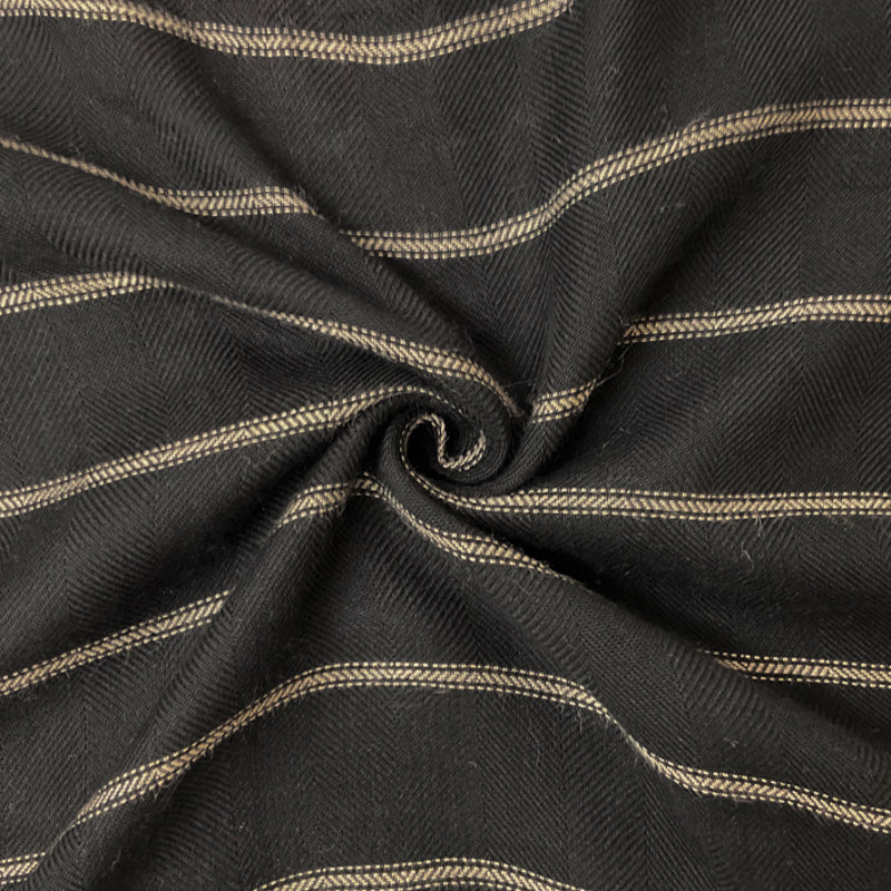 Black-Light Beige Rayon Stripe Herringbone Twill Woven Fabric