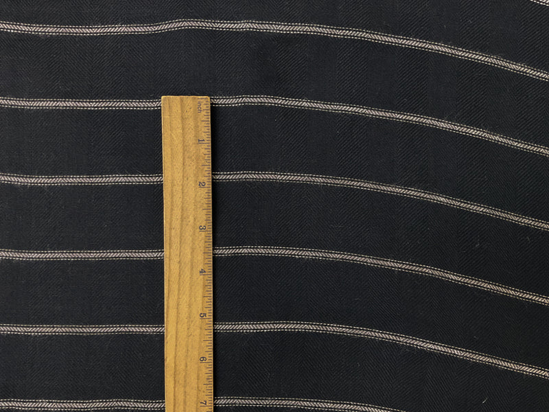 Black-Light Beige Rayon Stripe Herringbone Twill Woven Fabric