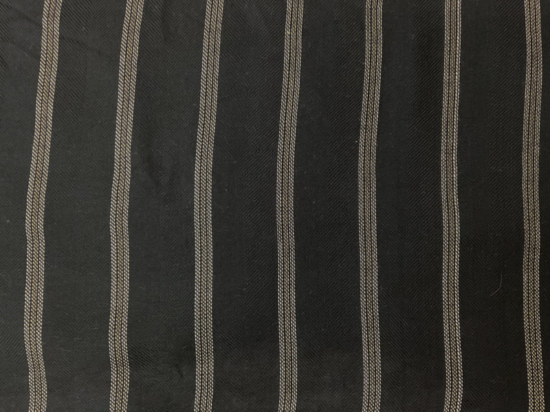 Black-White-Beige Rayon Stripe Herringbone Twill Woven Fabric
