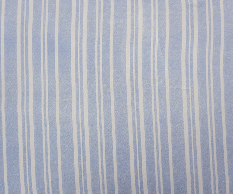 Blue-White Rayon Stripe Washed Challis Woven Fabric