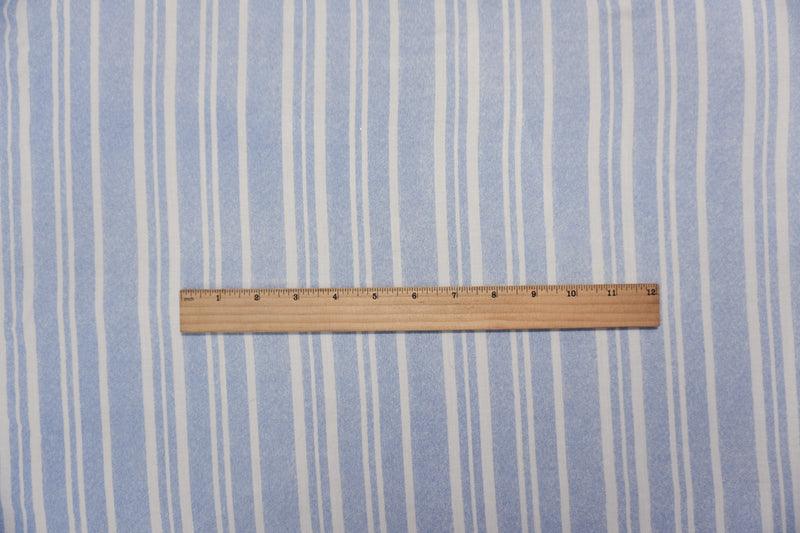 Blue-White Rayon Stripe Washed Challis Woven Fabric