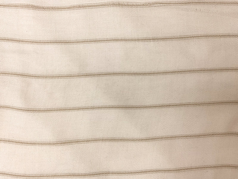 White-Taupe Beige Rayon Stripe Herringbone Twill Woven Fabric