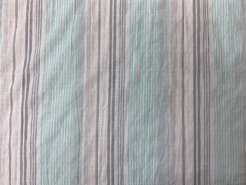 Teal Cotton Spandex Stretch Stripe Gauze Woven Fabric