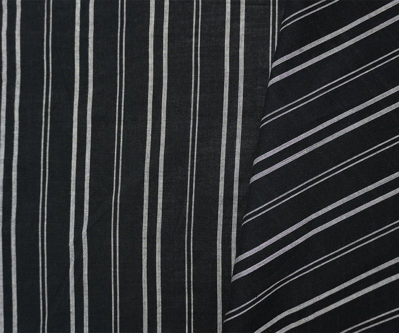 Black-White Cotton Stripe Voile Woven Fabric