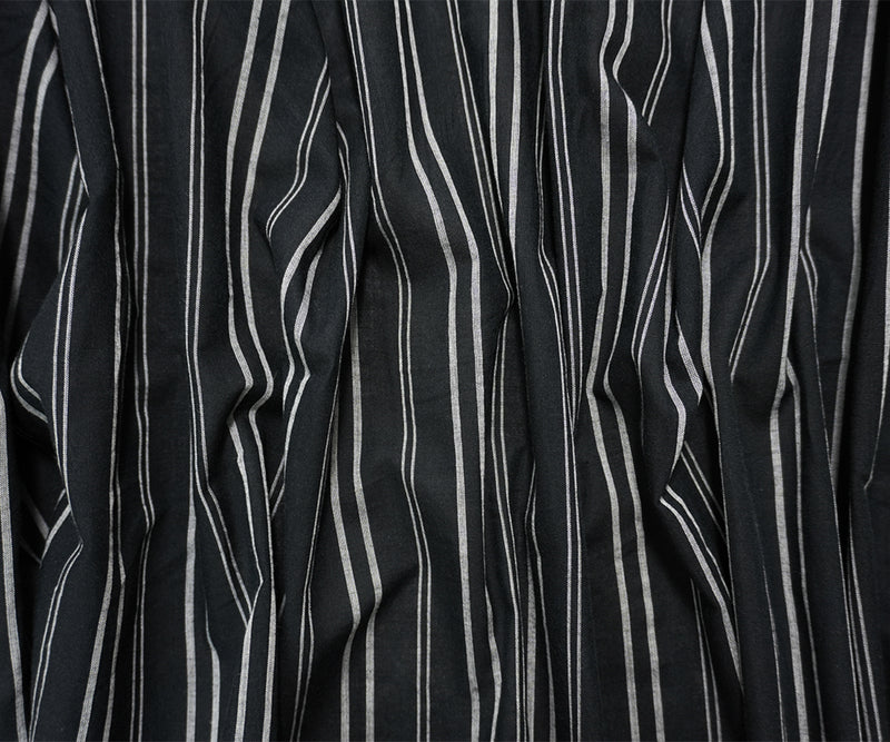 Black-White Cotton Stripe Voile Woven Fabric