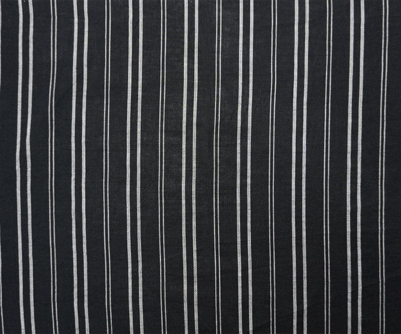 Black-White Cotton Stripe Voile Woven Fabric