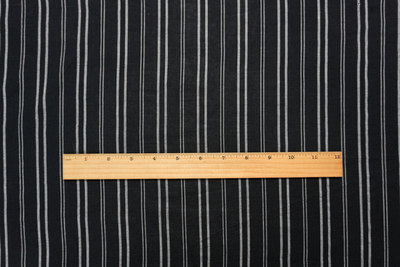 Black-White Cotton Stripe Voile Woven Fabric
