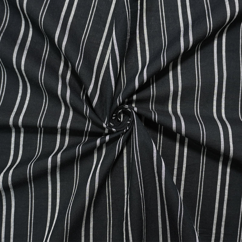 Black-White Cotton Stripe Voile Woven Fabric