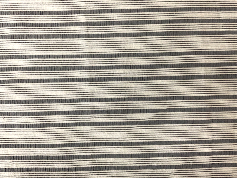 Blue-White Cotton Spandex Stretch Stripe Seersucker Woven Fabric