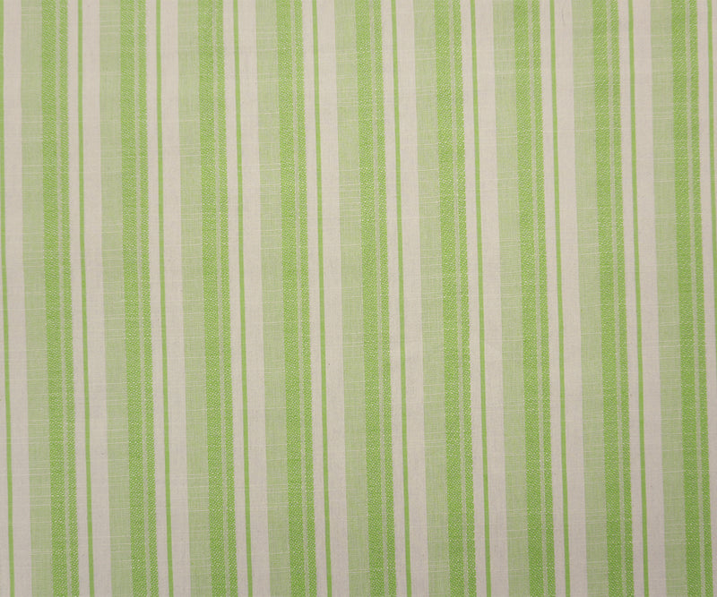Green-White Cotton Rayon Stripe Dobby Woven Fabric