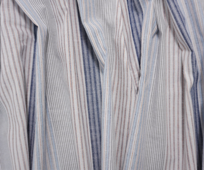 Blue-White-Red Cotton Stripe Shirting Woven Fabric
