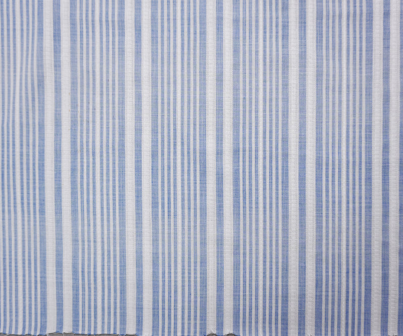 Blue-White Cotton Stripe Dobby Woven Fabric