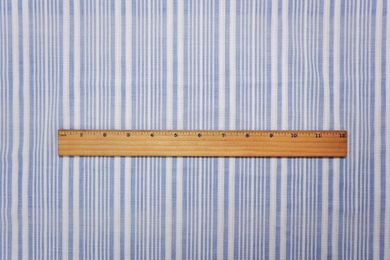 Blue-White Cotton Stripe Dobby Woven Fabric