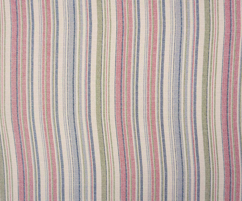 Red-Blue-Off-White Poly Stripe Dobby Woven Fabric