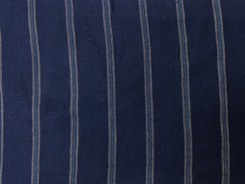 Blue-White Rayon Stripe Herringbone Twill Woven Fabric