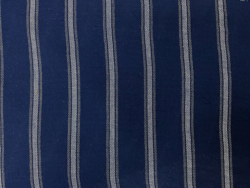 Blue-White Rayon Stripe Herringbone Twill Woven Fabric