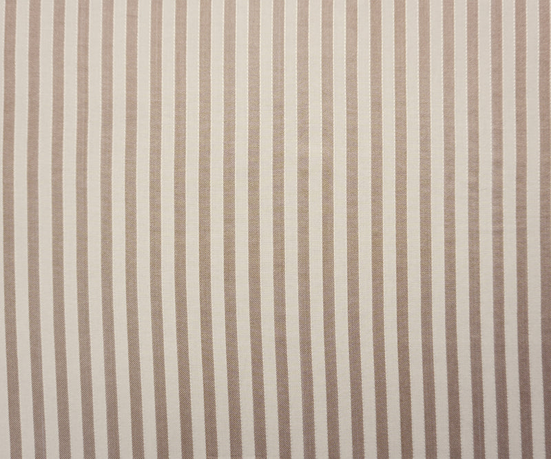 Brown-White Rayon Cotton Stripe Woven Fabric