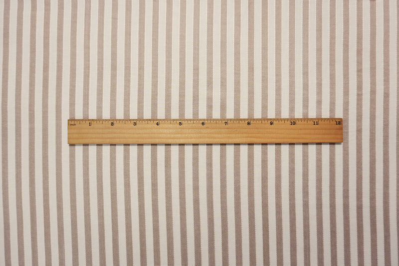 Brown-White Rayon Cotton Stripe Woven Fabric