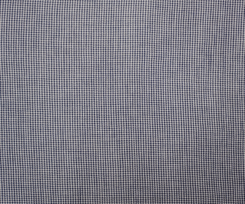 Navy Blue-White Cotton Check Gingham Gauze Woven Fabric