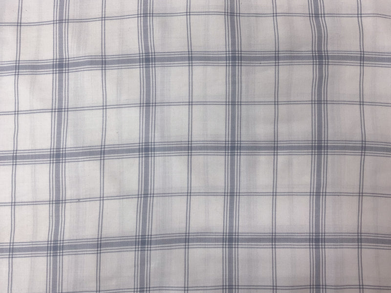 White-Light Blue Rayon Plaid Herringbone Twill Woven Fabric