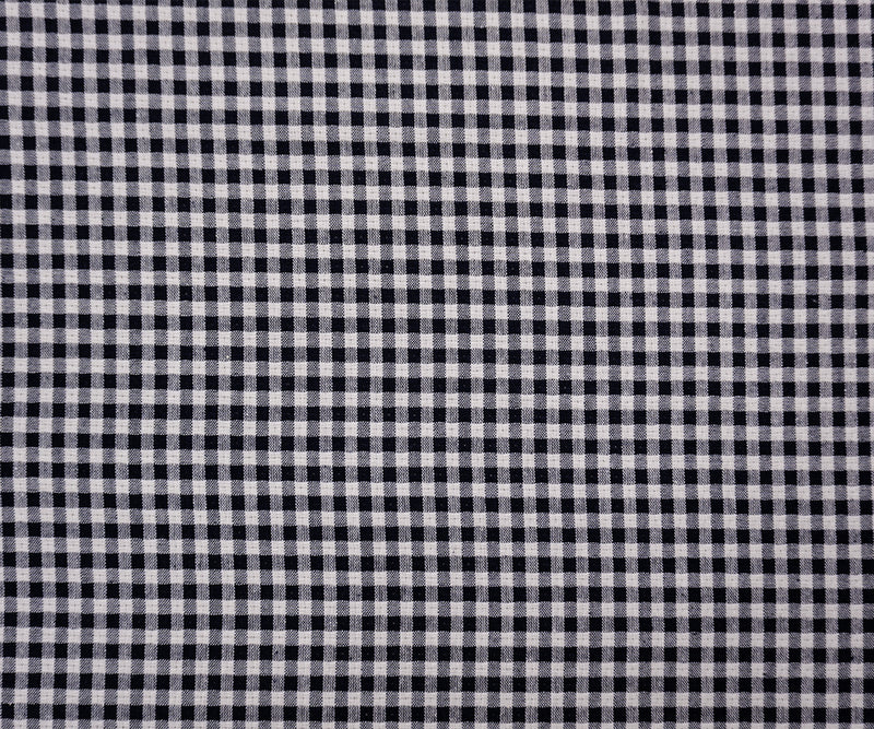 Deep Navy-White Cotton Gingham Check Dobby Woven Fabric