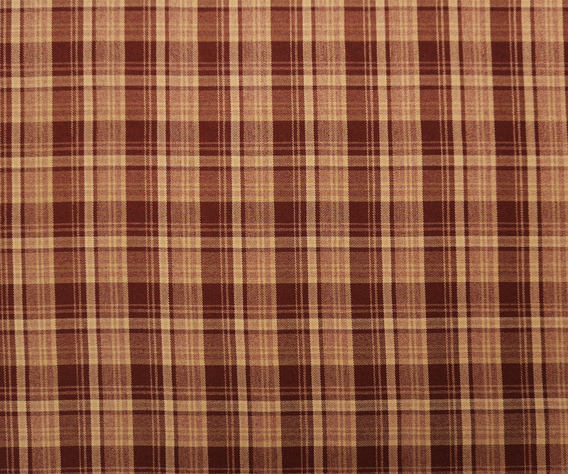 Brown-Beige Poly Rayon Spandex Stretch Plaid Twill Woven Fabric