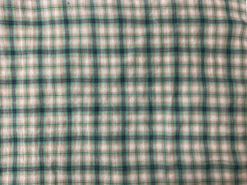 Teal-Navy-Multi Cotton Plaid-Check Twill Woven Fabric