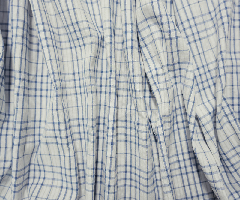 BlueWhite Poly Plaid Madras Woven Fabric