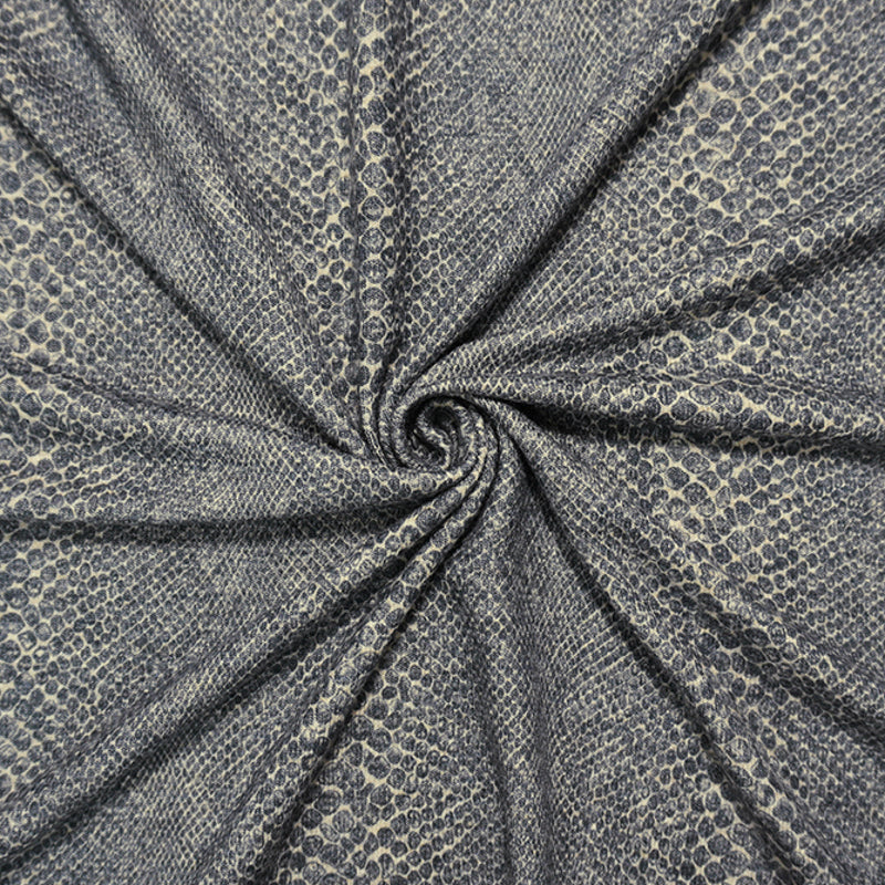 Gray Designer Poly Blend Reptile Double Brush Jersey Knit Fabric