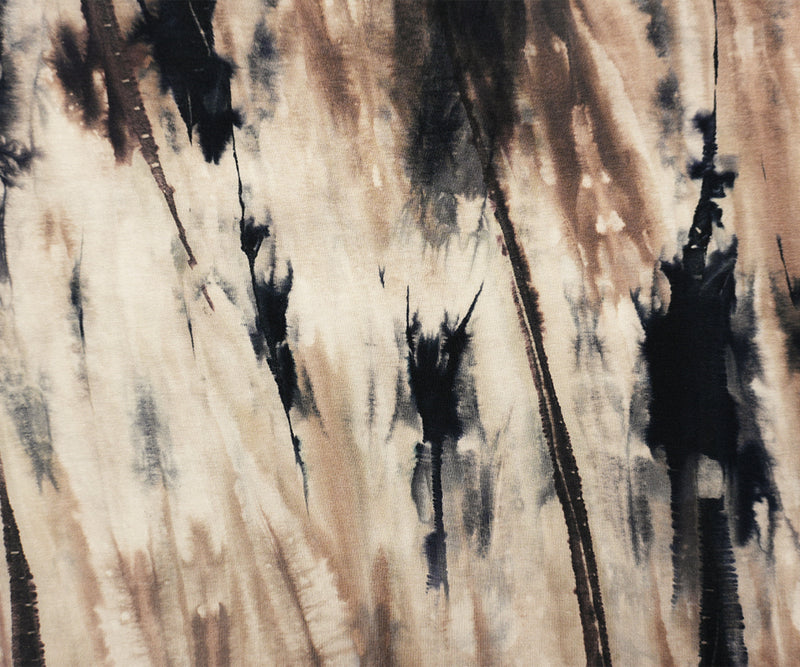 Brown-Black Famous Designer Rayon Tie Dye Jersey Knit Fabric