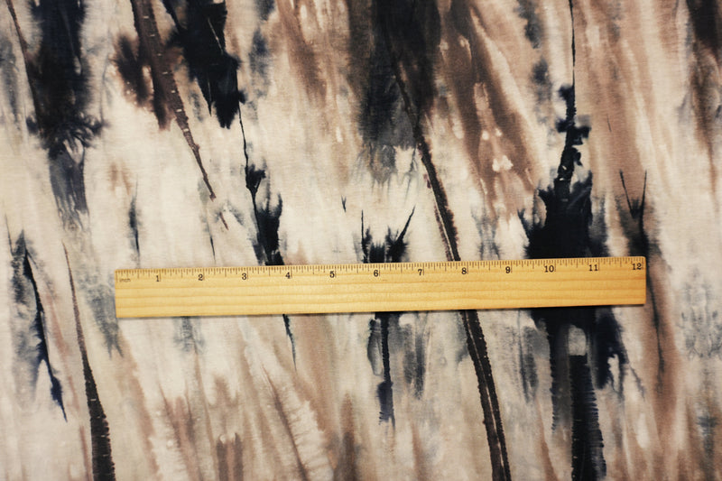 Brown-Black Famous Designer Rayon Tie Dye Jersey Knit Fabric