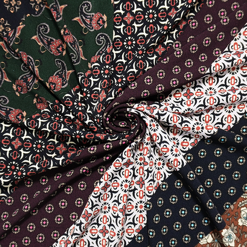 Purple-Multi Designer Poly PANEL Floral ITY Jersey Knit Fabric