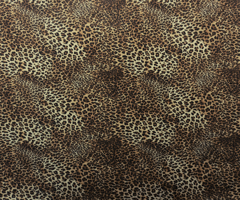 Brown-Multi Famous Designer Poly Spandex Leopard Printed Velour Knit Fabric