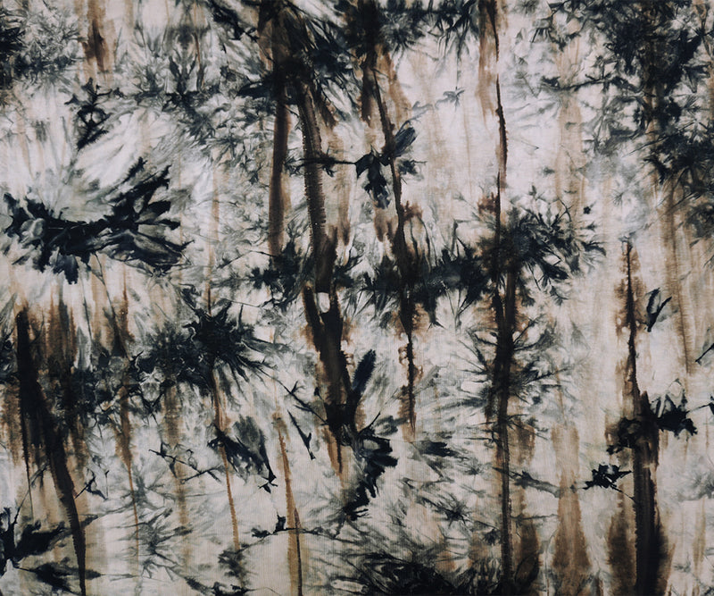 Brown-Black Designer Rayon Tie Dye Printed Jersey Knit Fabric